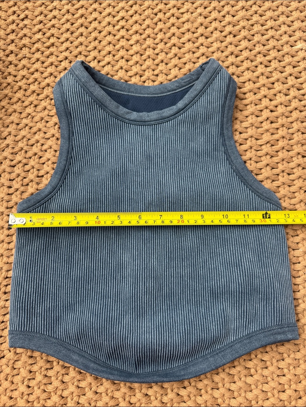 POPFLEX Blue Ribbed Tank Top - Picture 7 of 8